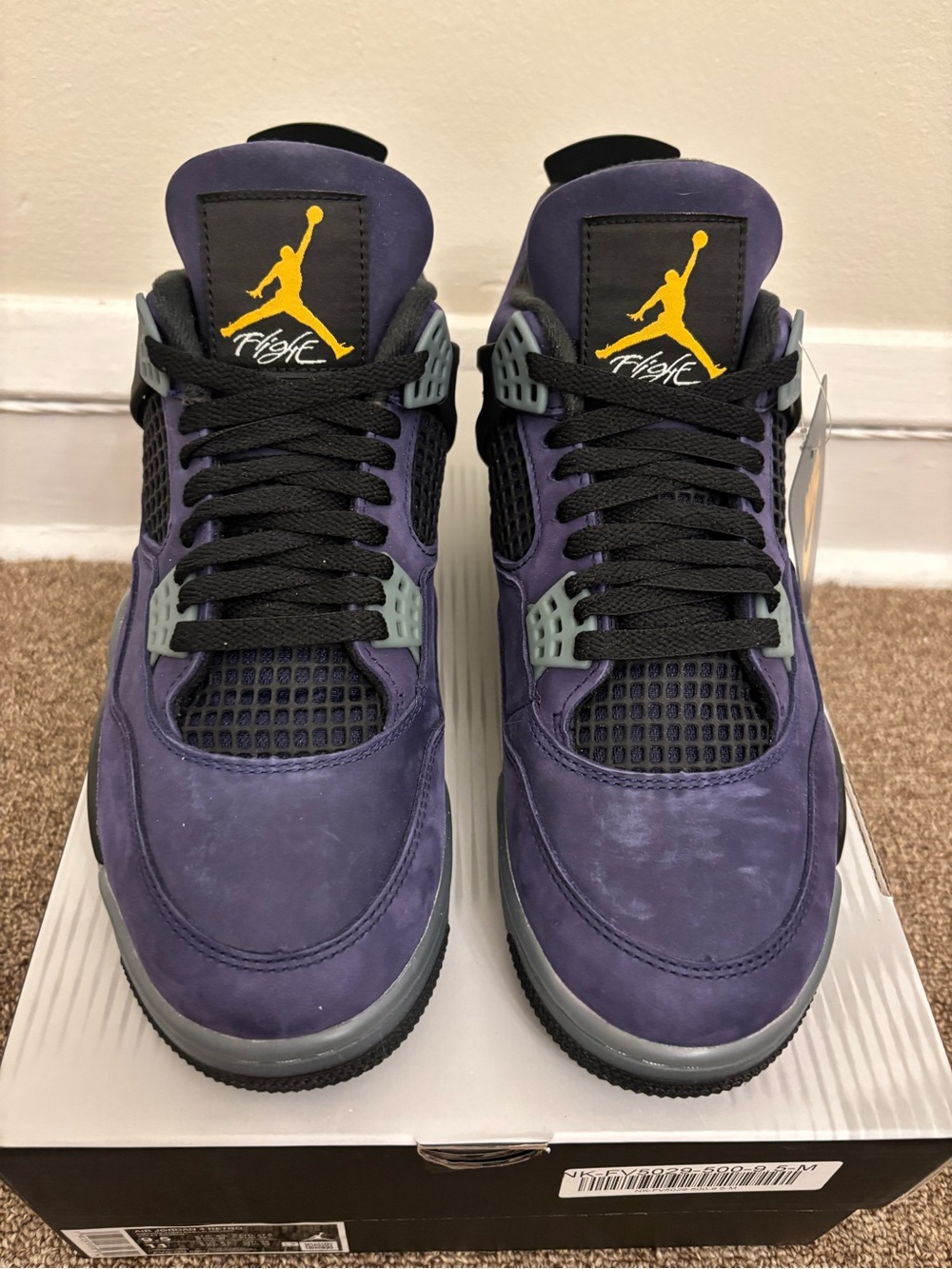 Air Jordan 4 Retro Lakers with Yellow Jumpman
